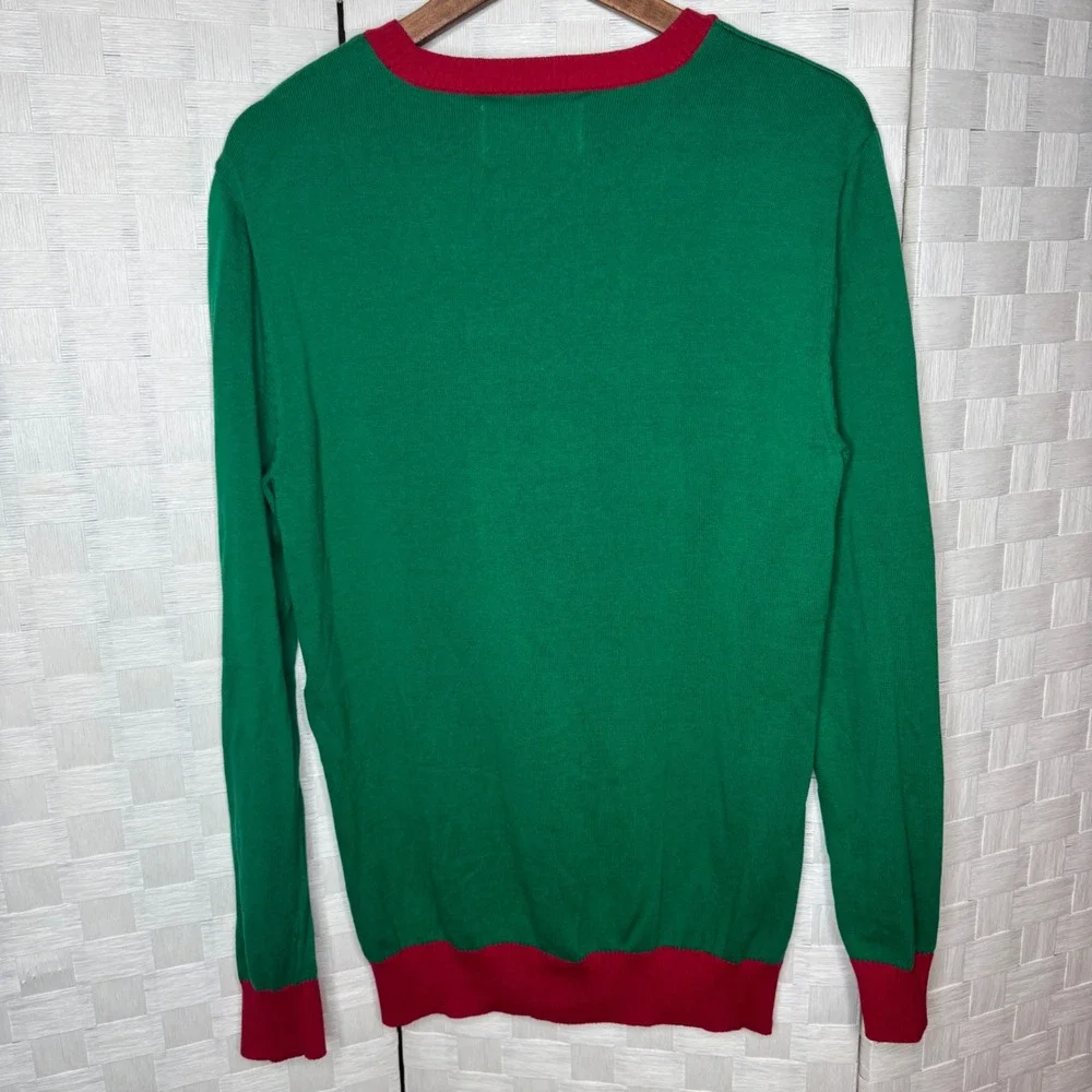 Ugly Christmas Sweater Beatles Abbey Road Elves Parody Green Mens Large L